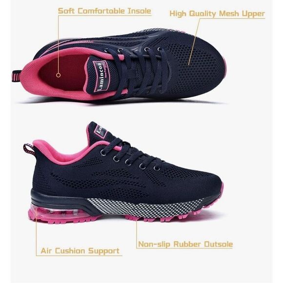 Lamincoa Women Air Running Shoes Athletic Sneakers Non Slip Blue Pink Size 7.5-8 - Picture 16 of 16